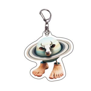Italian Brainrot La Vaca Saturno Saturnita Keychain